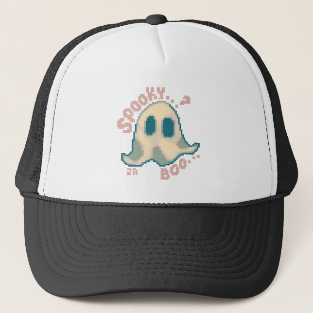 Spooky Boo ghost pixel art  Truckerkappe (Vorderseite)
