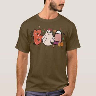 Spooky Boo Hippie Ghost Costume Pumpkin Groovy Hal T-Shirt