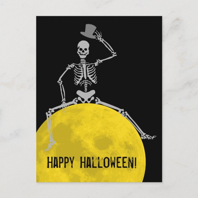 Spooky BOOO vom Mond! Postkarte (Vorderseite)