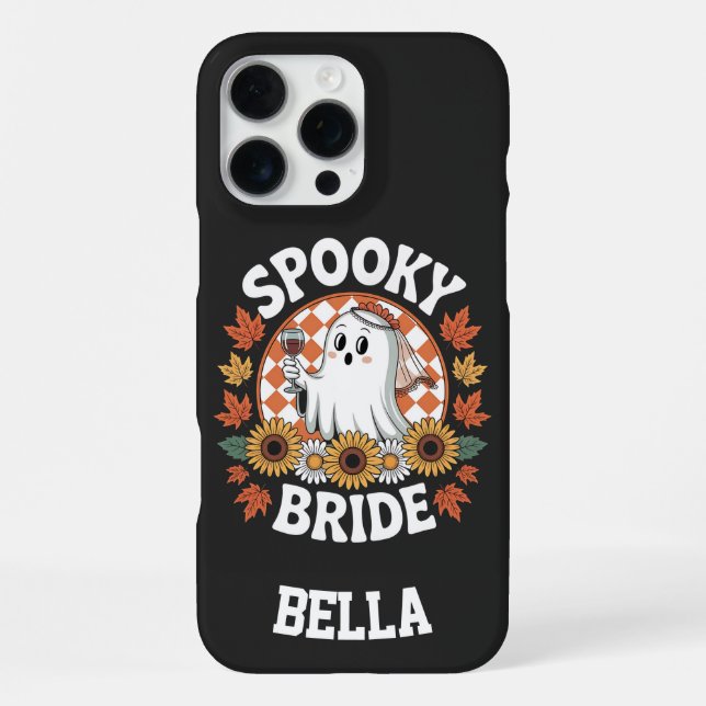 Spooky Bride Ghost Halloween Personalisiert iPhone 16 Pro Max Hülle (Rückseite)