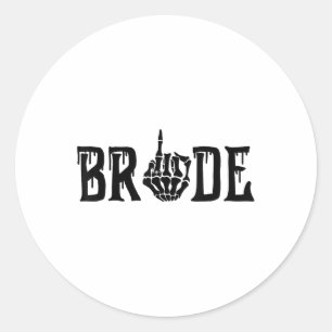 Spooky Bride Groom Gothic Halloween Wedding Matchi Runder Aufkleber