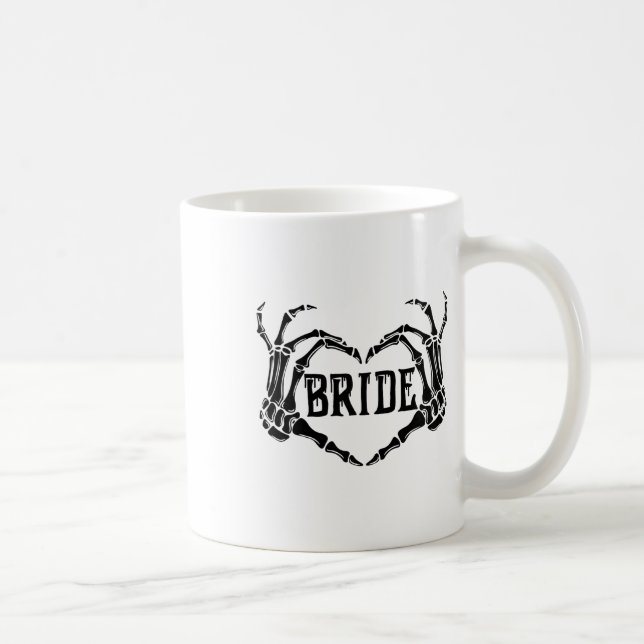 Spooky Bride Skeleton Hands Verlobung Wedding Hal Kaffeetasse (Rechts)