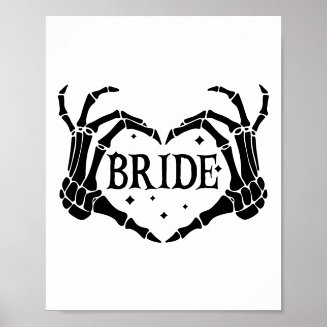 Spooky Bride Skeleton Hands Verlobung Wedding Hal Poster (Vorne)