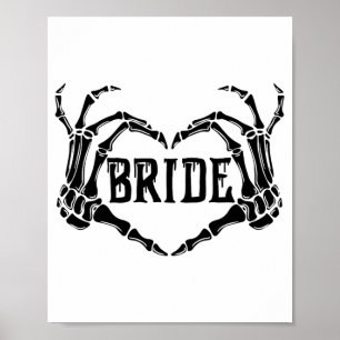 Spooky Bride Skeleton Hands Verlobung Wedding Hal Poster