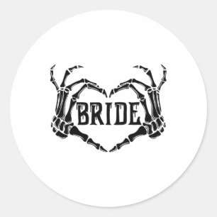 Spooky Bride Skeleton Hands Verlobung Wedding Hal Runder Aufkleber
