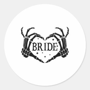 Spooky Bride Skeleton Hands Verlobung Wedding Hal Runder Aufkleber