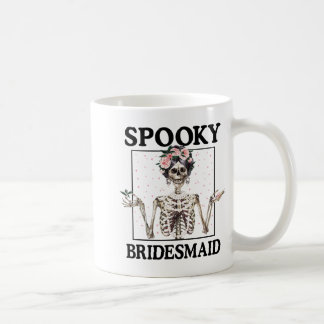Spooky Bridesmaid Bride Skeleton Halloween Bachelo Kaffeetasse