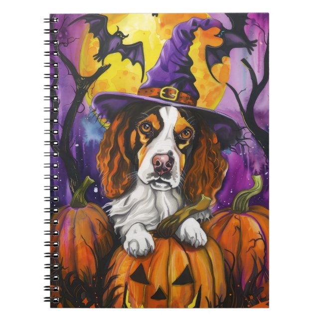 Spooky Brittany Spanisch Halloween Hexenkürbis Notizblock (Vorderseite)