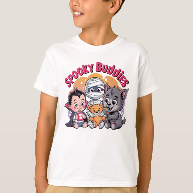 Spooky Buddies Halloween Kids Tee" T-Shirt (Vorderseite)