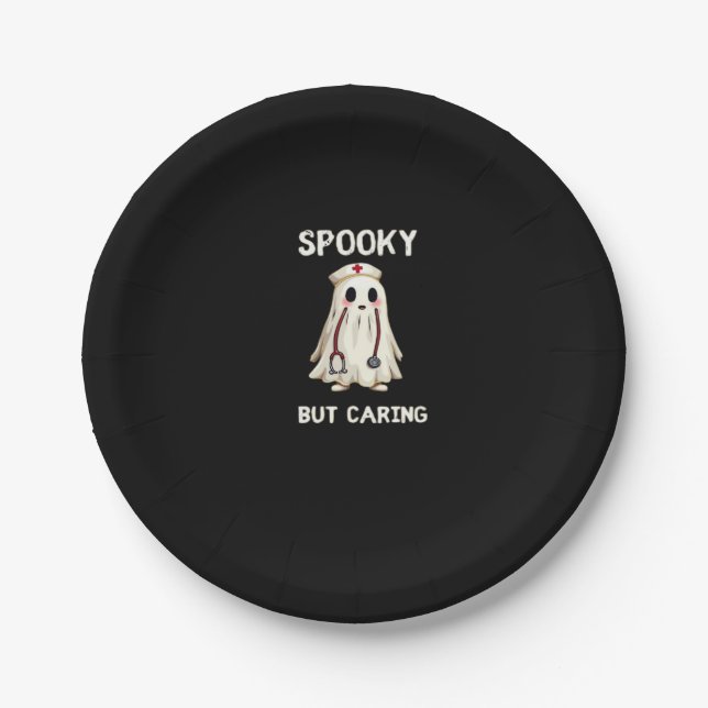 SPOOKY BUT CARING Essential T-Shirt Pappteller (Vorderseite)