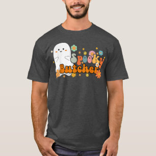 Spooky Butcher Retro Groovy Cute Ghost Halloween  T-Shirt