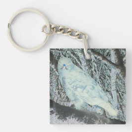 Spooky Buzzard auf Zweig Schlüsselanhänger