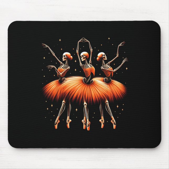 Spooky Byllerina Skeleton Dance Funny Halloween By Mousepad (Vorne)
