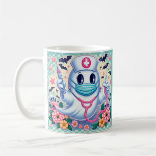 Spooky Cartoon Ghost Nurse: Halloween Art Kaffeetasse