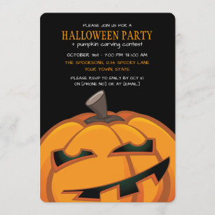 Spooky Carved Pumpkin Halloween-Party Einladungen