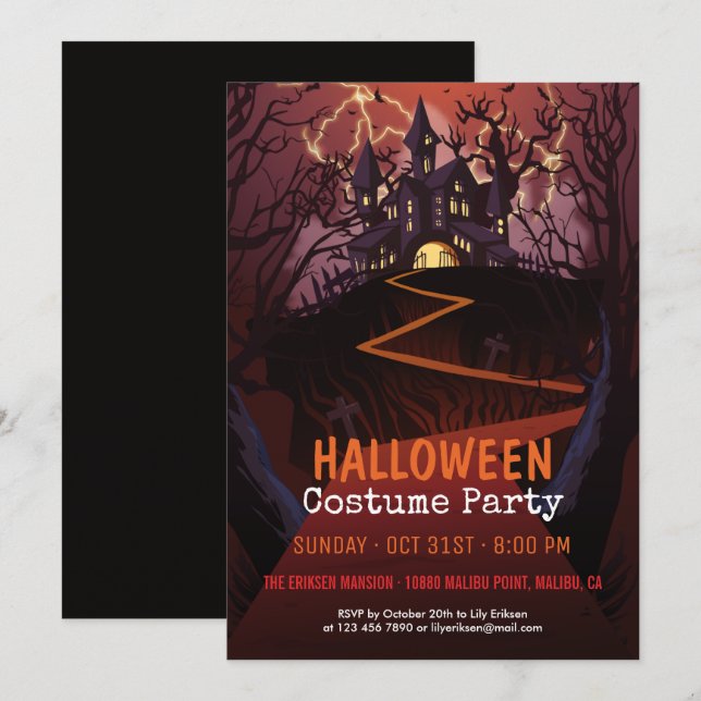 Spooky Castle Halloween Party| Einladung (Vorne/Hinten)