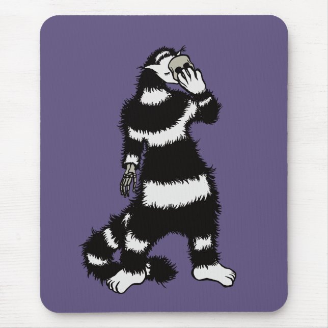 Spooky Cat Creature Skeleton Hand Skull Mask Mousepad (Vorne)