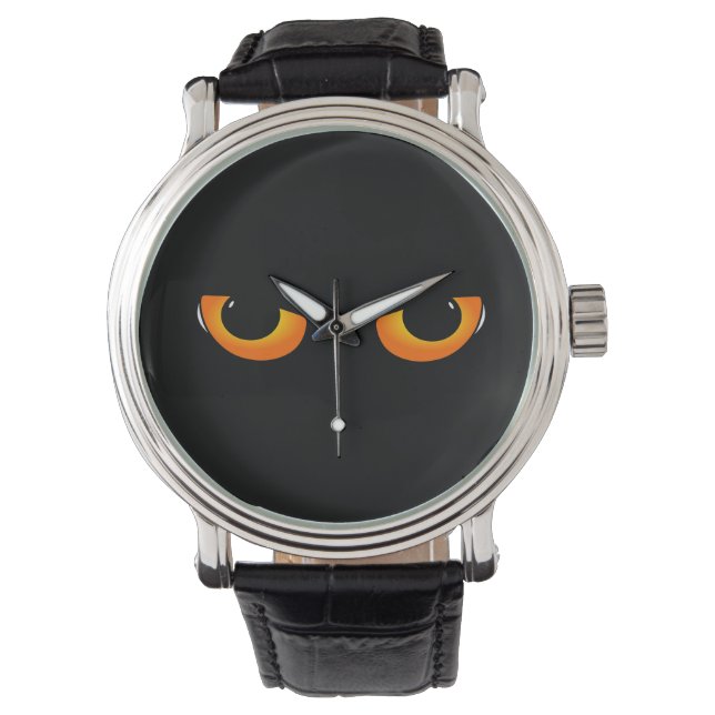 Spooky Cat Eyes Armbanduhr (Vorderseite)