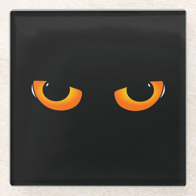 Spooky Cat Eyes Glasuntersetzer (Vorderseite)