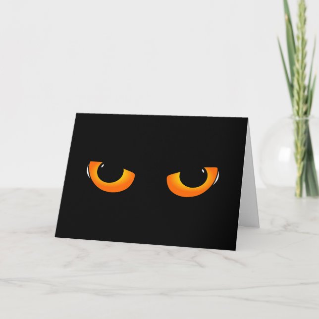 Spooky Cat Eyes Karte (Vorderseite)