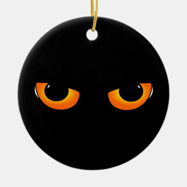 Spooky Cat Eyes Keramik Ornament (Vorne)