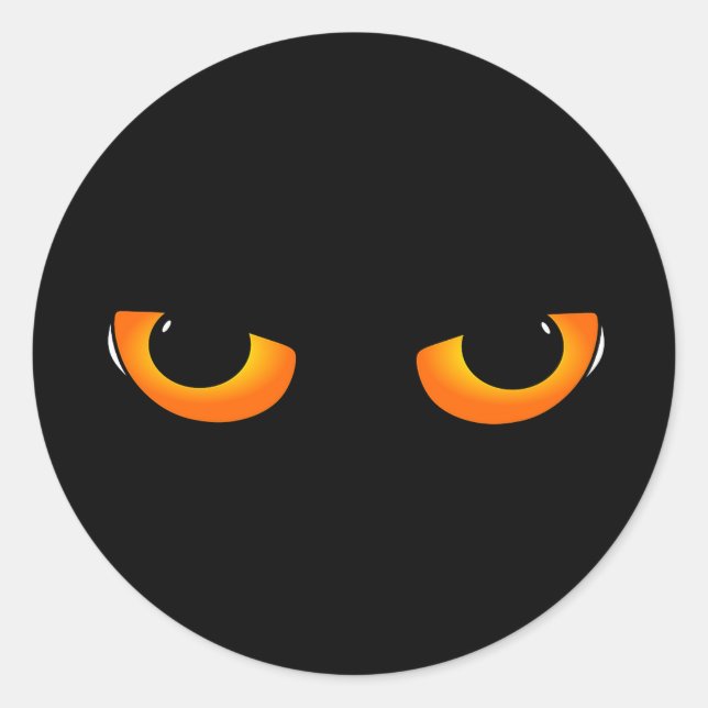 Spooky Cat Eyes Runder Aufkleber (Vorderseite)