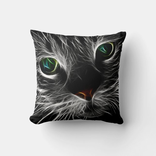 Spooky Cat Feline Soul Spirit Animal Throw Kissen (Vorderseite)