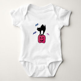Spooky Cat Halloween Pumpkin Pop Art Baby Strampler