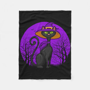 Spooky Cat Lover Halloween Black Kitten Niedlich C Fleecedecke