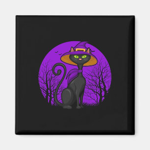 Spooky Cat Lover Halloween Black Kitten Niedlich C Magnet