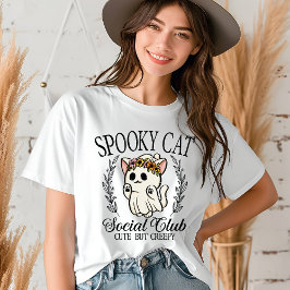 Spooky Cat Social Club Niedlich Halloween Tri-Blend Shirt