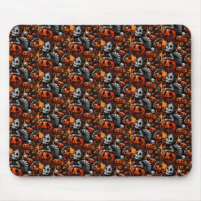 Spooky Cat und Pumpkins Mousepad (Vorne)