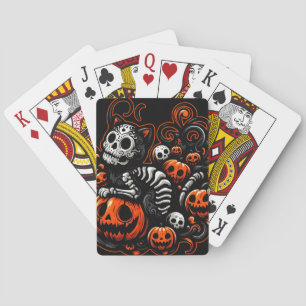 Spooky Cat und Pumpkins Spielkarten