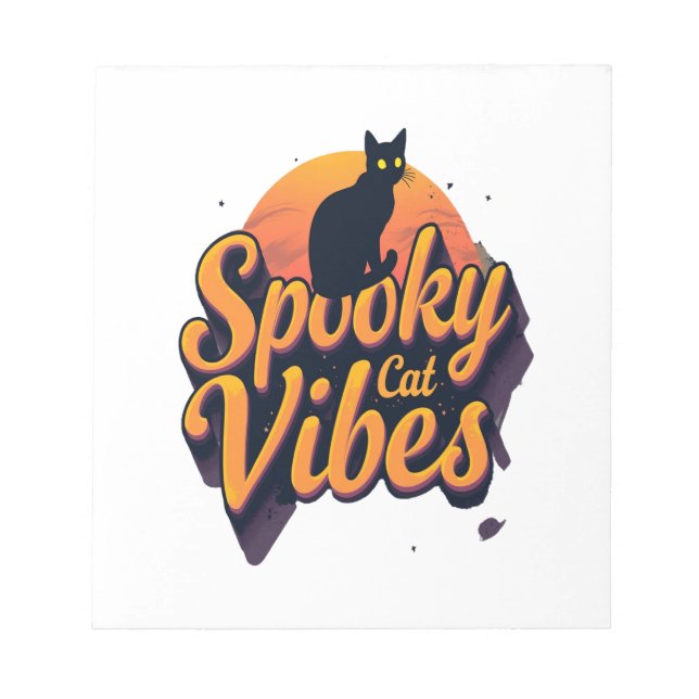 Spooky Cat Vibes 2 Notizblock (Vorderseite)