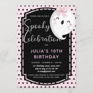 Spooky Celebration Ghost Girl Birthday Einladung