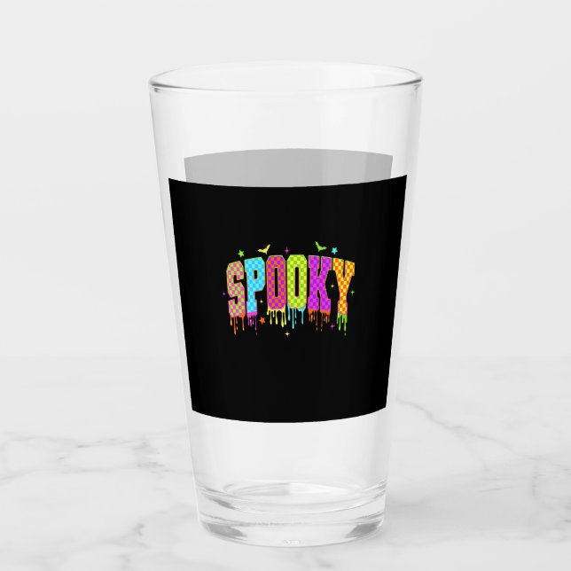 Spooky Checkered Halloween Glas (Vorderseite)