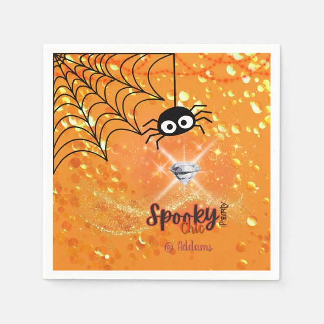 Spooky Chic Halloween-Party Paper Napkin Serviette (Vorderseite)