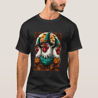 Spooky Chicken Halloween Funny Chickens Hexenlöffe T-Shirt