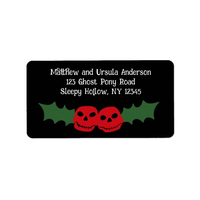 Spooky Christmas Creepy Goth Themed Holiday Adressaufkleber (Vorne)