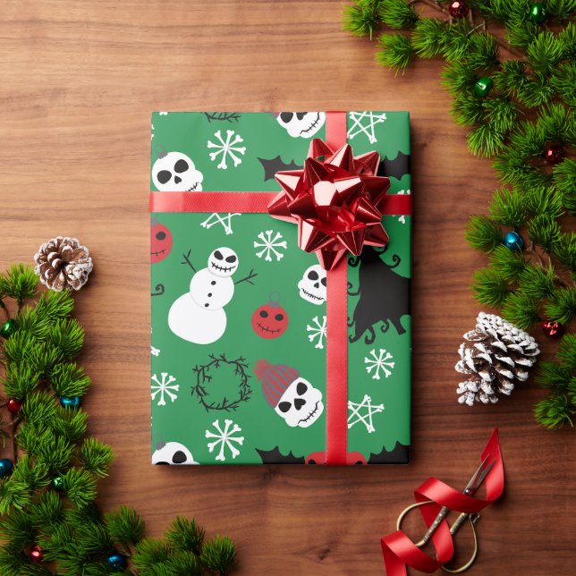 Spooky Christmas Creepy Goth Themed Holiday Geschenkpapier (Feiertagsgeschenk)