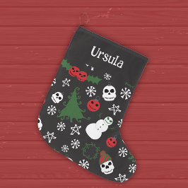 Spooky Christmas Creepy Goth Themed Holiday Großer Weihnachtsstrumpf