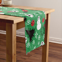Spooky Christmas Creepy Goth Themed Holiday Kurzer Tischläufer
