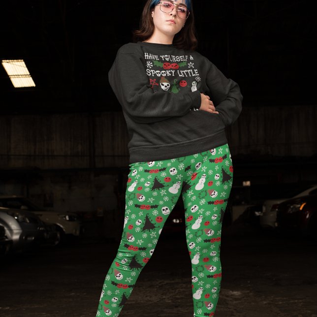 Spooky Christmas Creepy Goth Themed Holiday Leggings (Von Creator hochgeladen)