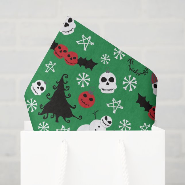 Spooky Christmas Creepy Goth Themed Holiday Seidenpapier (Geschenktüte)