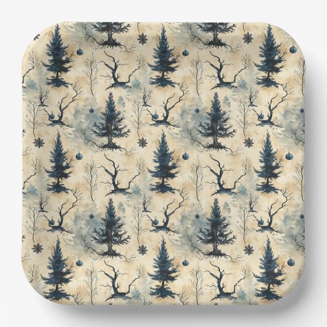 Spooky Christmas Tree Pappteller (Vorderseite)