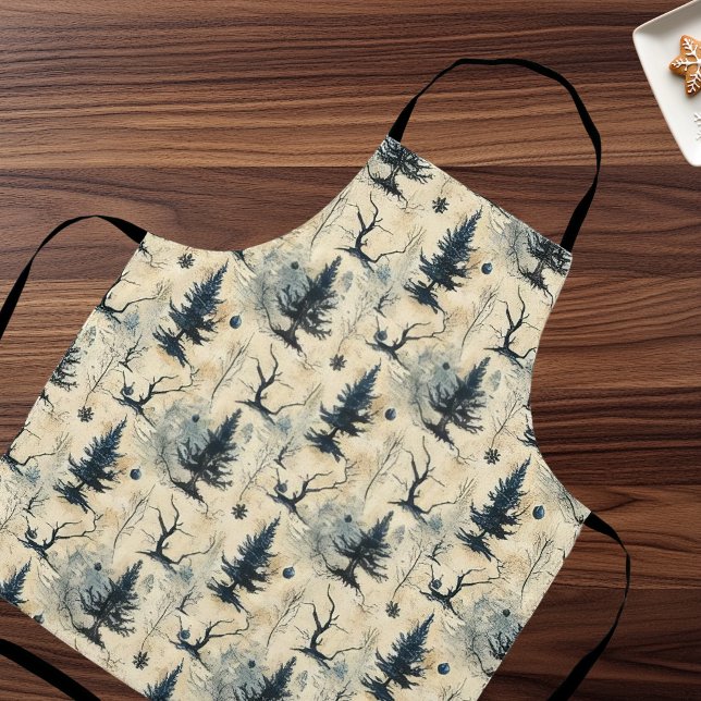 Spooky Christmas Tree Schürze (winter forest 1)