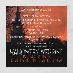 Spooky Church Halloween Einladung zur Hochzeit