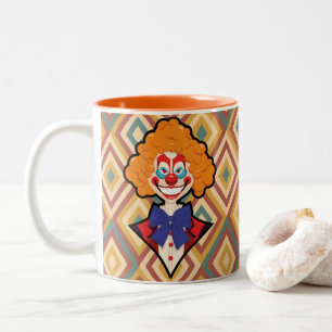 Spooky Clown Retro Halloween Creepy Circus Spaß Zweifarbige Tasse