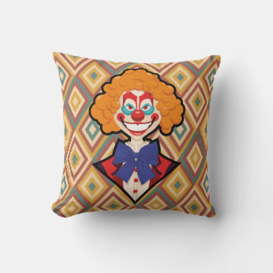 Spooky Clown Retro Halloween, kreolischer Karneval Kissen