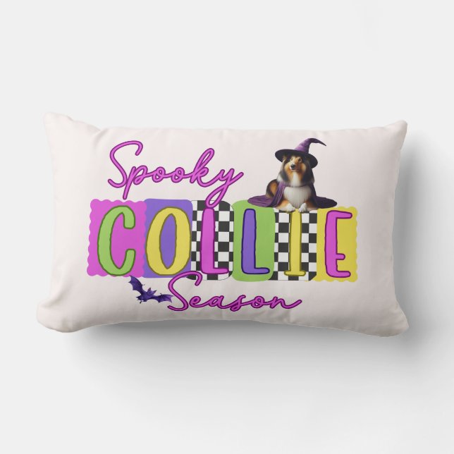 Spooky Collie Halloween Kissen (Vorderseite)